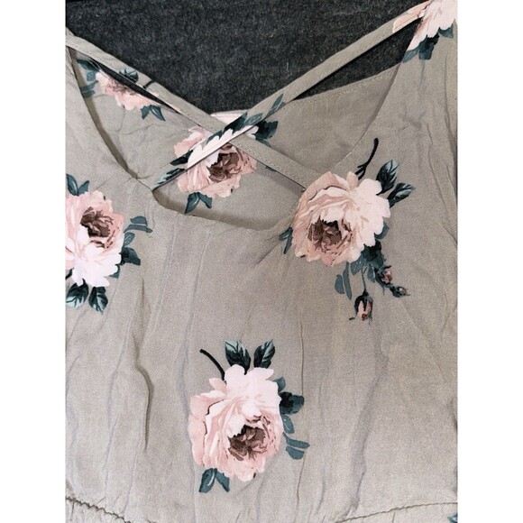 Torrid Womens Maxi Dress Size 2X Short Gray Tiered Floral Boho Garden Party 2S - Picture 7 of 7